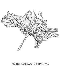 Blumen-Rhododendron-einfache Kontur-Low-Polygon-Gebirgsfrühlings-Strauch-Vektor-Illustration