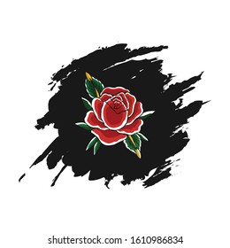 flower rose with abstract black background