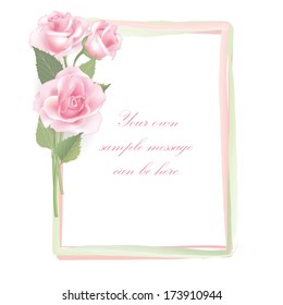 Flower Rose background. Floral frame. 