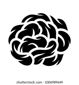Flower rose, black and white. Isolated on white background. Vector illustration.