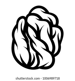Flower rose, black and white. Isolated on white background. Vector illustration.