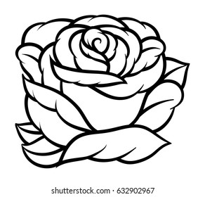 Flower Rose Black White Isolated On Stock Vector (Royalty Free ...