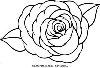 Similar Images, Stock Photos & Vectors of Flower rose, black and white