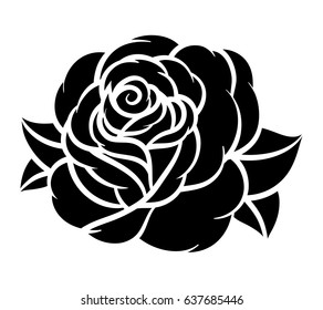 Similar Images, Stock Photos & Vectors of Flower rose, black and white ...