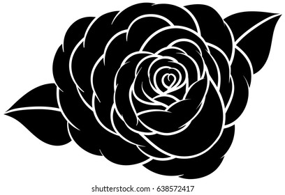 Flower Rose Black White Isolated On Stock Vector (Royalty Free ...