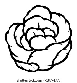 Flower rose, black and white. Isolated on white background. Vector illustration.