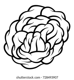 Flower rose, black and white. Isolated on white background. Vector illustration.