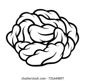 Flower rose, black and white. Isolated on white background. Vector illustration.