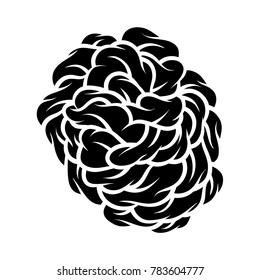 Flower rose, black and white. Isolated on white background. Vector illustration.