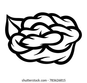 Flower rose, black and white. Isolated on white background. Vector illustration.