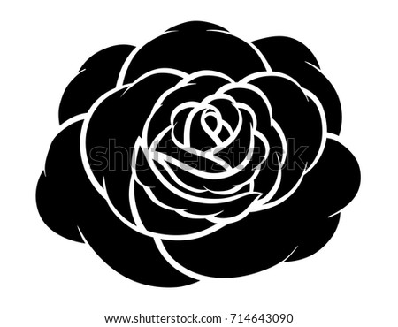 Flower Rose Black White Isolated On Stock Vector Royalty Free