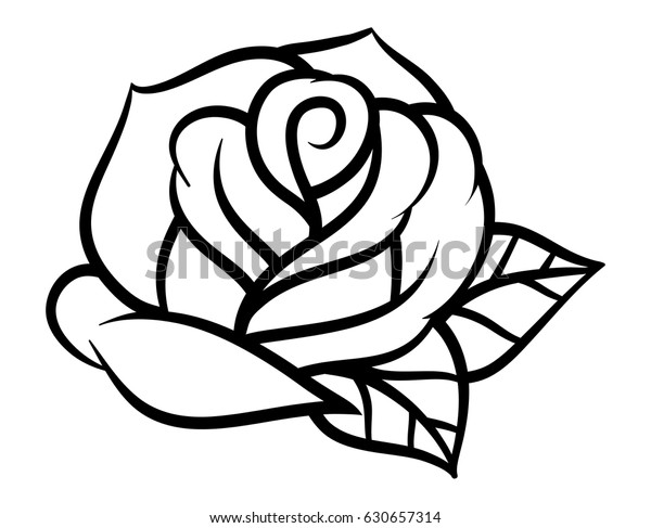 Flower Rose Black White Isolated On Stock Vector Royalty Free