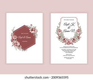  flower rose burgundy watercolor wedding invitation