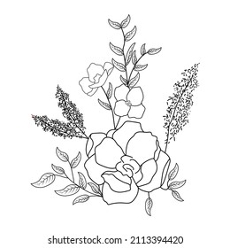 14,408 Vintage flower bouquet coloring pages Images, Stock Photos ...