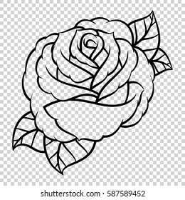 Flower rose. Isolated on transparent background. Vector illustration.