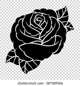 Flower rose. Isolated on transparent background. Vector illustration.