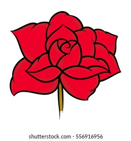 Flower rose. Isolated on white background. Vector illustration.