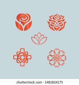 FLOWER ROSE LILY SIMPLE DESIGN VECTOR