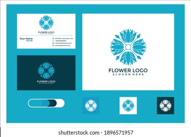 Flower rose line art style. luxury beauty salon, fashion,cosmetic, yoga and spa products. logo design and business card