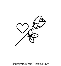 flower, rose line icon. Elements of valentines day illustration icons. Signs, symbols can be used for web, logo, mobile app, UI, UX