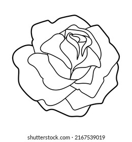icono de estilo lineal de rosa de flor