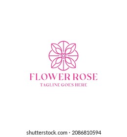 Flower Rose Logo Design Vector For boutique and salon
