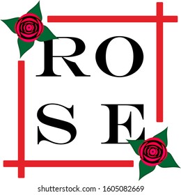 Flower Rose Logo Frame Template