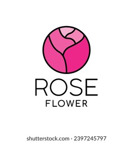 Flower Rose Logo Vector Design illustration Emblem