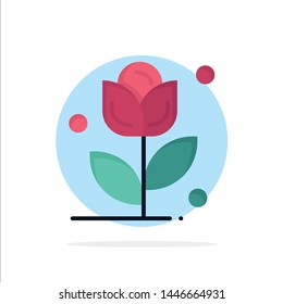 Flower, Rose, Love Abstract Circle Background Flat color Icon