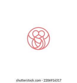 Flower rose minimal vector logo design