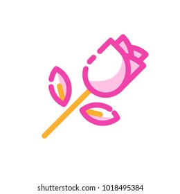 flower rose outline icon valentine