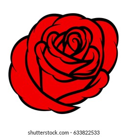 Blume erhob sich, rote Knospen. Einzeln auf weißem Hintergrund. Vektorillustration.