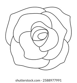 flower rose simple line, dashed line floral icon, flower outline shape, flora dot stroke