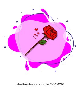 Flower, rose, valentine s day heart liquid bacdge icon. Simple color vector of love icons for ui and ux, website or mobile application