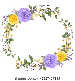 flower rose vector with circle for background, texture, wrapper pattern, frame or border , greeting card