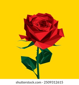 Flower Roses Plant Lowpoly Vector Art