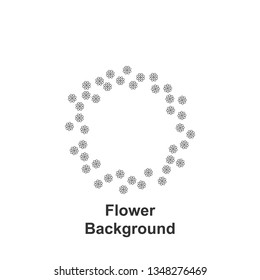 Flower round background, hand drawn
