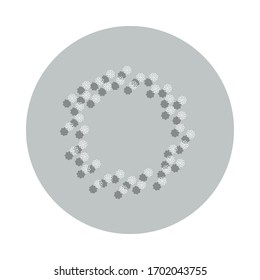 Fondo redondo de la flor, dibujado a mano en icono de placa redonda. Glifo simple, vector plano de fondo para iconos de texto para ui y ux, sitio web o aplicación móvil