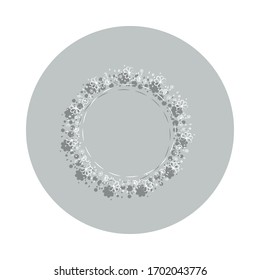 Flower round background, hand drawn in round badge icon. Simple glyph, flat vector of Background for text icons for ui and ux, website or mobile application