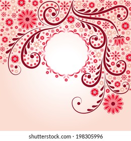 Flower round frame