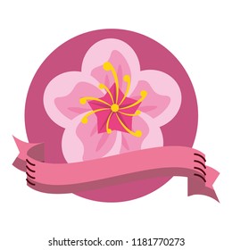 Flower round icon