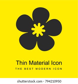 Flower with round petals bright yellow material minimal icon or logo design