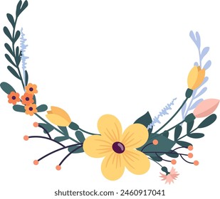 Ilustración vectorial de marco redondeado floral