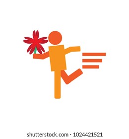 Flower Run Logo Icon Design