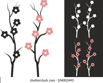 Flower, sakura, vector