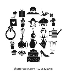 Flower scent icons set. Simple set of 25 flower scent vector icons for web isolated on white background