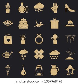 Flower scent icons set. Simple set of 25 flower scent vector icons for web for any design
