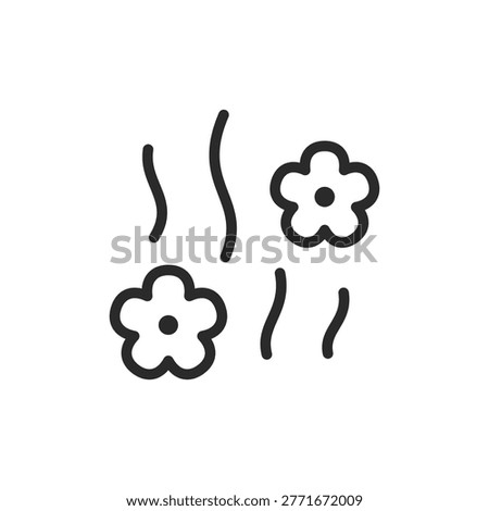 Flower scent, linear style icon. Pleasant smell. Fragrance. Editable stroke width