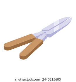 Flower scissors icon isometric vector. Gift delivery. Flower service