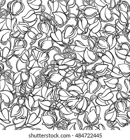 flower; scribble; design; tattoos; tulip; illustration; Abstract